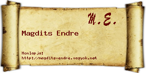 Magdits Endre névjegykártya